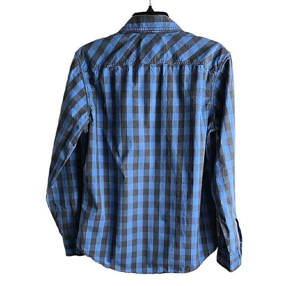 American Eagle Outfitters Mens Long Sleeve Button Up Shirt Blue Plaid Size S/P - Picture 2 of 5